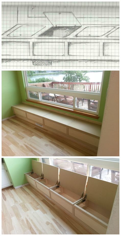 Window Seat With Storage, Seat With Storage, Built In Window Seat, Window Seat Storage, Window Benches, Cabinet Making, Window Seat, Custom Build, Modern Minimalist