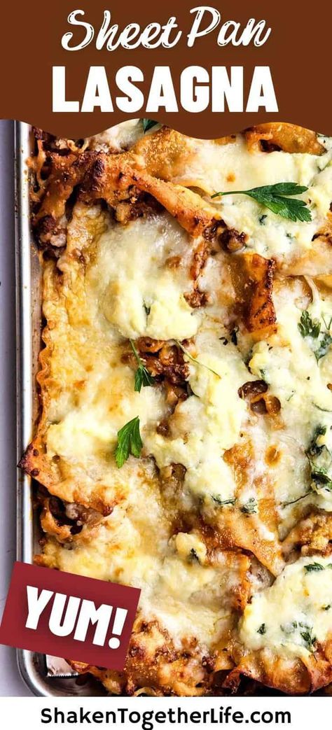 Sheet pan lasagna takes all the hard work out of making a traditional layered lasagna but keeps the meaty, cheesy flavor we all love! Sheet Pan Lasagna, Layered Lasagna, Pan Lasagna, Lazy Lasagna, Easy Lasagna Recipe, Lasagna Ingredients, Traditional Lasagna, Chicken Lasagna, Pasta Dinners