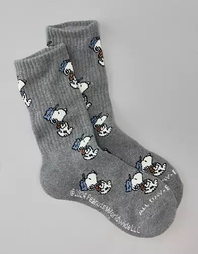 Men's Peanuts & Snoopy T-Shirts & Clothes | American Eagle Snoopy Socks, Snoopy Pattern, Disney Christmas Outfits, Snoopy Gifts, Snoopy Shirt, Athletic Fit Jeans, Low Cut Socks, Crew Sock, Men's Socks