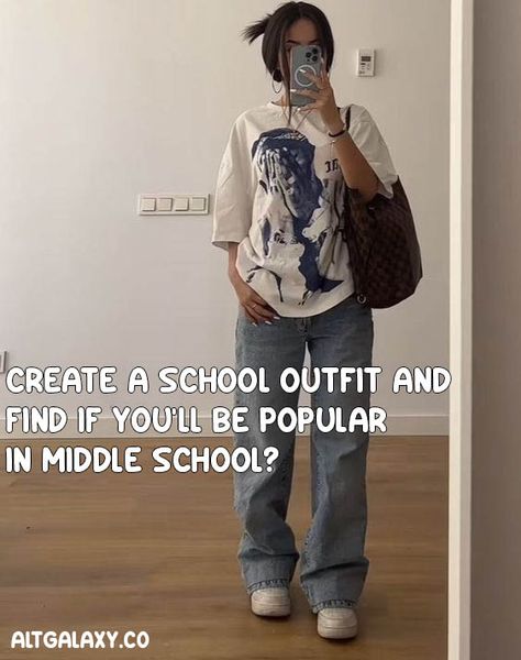 Create a school outfit and find if you’ll be popular in Middle School? – Alt Galaxy Middle School Fit Ideas, School Fit Inspo Summer, Back To School Outfit Ideas For 6th Grade, Cute Alt Outfits For School, Alt First Day Of School Outfit, Cute Fits For Middle School, Middle School Be Like, Quick Outfits For School, Outfit Ideas For School 6th Grade