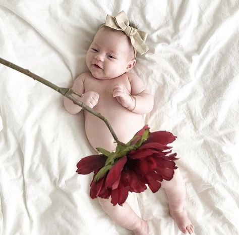 Newborn With Flowers, Newborn Photos With Flowers, Baby Flower Photoshoot, Cute Baby Photoshoot Ideas, Baby Pictures Ideas, Monthly Baby Photos, Newborn Baby Photoshoot, Baby Sleep Problems, Foto Baby