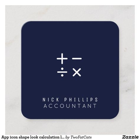 App icon shape look calculation logo square business card Shop App Icon, Logo Accounting, Logo Mood Board, Office Logo, Accountant Gifts, Free Business Card Templates, Square Business Cards, Modern Minimalist Style, Accounting Logo