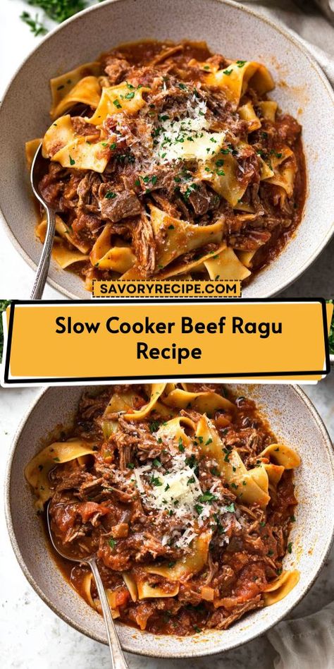 Craving a warm, satisfying dinner without the hassle? This Slow Cooker Beef Ragu Recipe delivers mouthwatering flavors and tender beef with minimal prep! Save this easy crockpot recipe for a cozy night in or a family gathering. You’ll love how simple and delicious it is! Beef Goulash Slow Cooker, Beef Ragu Slow Cooker, Family Dinner Ideas Crockpot, Goulash Slow Cooker, Slow Cooker Beef Ragu, Beef Ragu Recipe, Slow Cooker Pasta Recipes, Crockpot Pasta Recipes, Beef Pasta Recipes