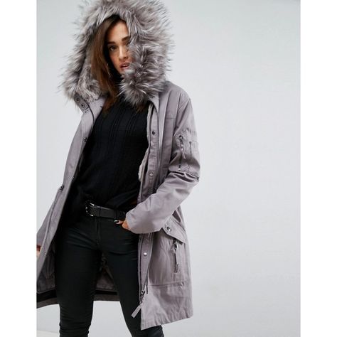 ASOS Parka with Detachable Faux Fur Liner ($99) ❤ liked on Polyvore featuring outerwear, coats, grey, gray coat, faux fur lining coat, zipper coat, tall coats and asos coats Parka Jacket Outfit, Parka Outfit, Grey Parka, Grey Faux Fur Coat, Faux Fur Parka, Gray Coat, Casual Skirt Outfits, Asos Maternity, Fur Parka