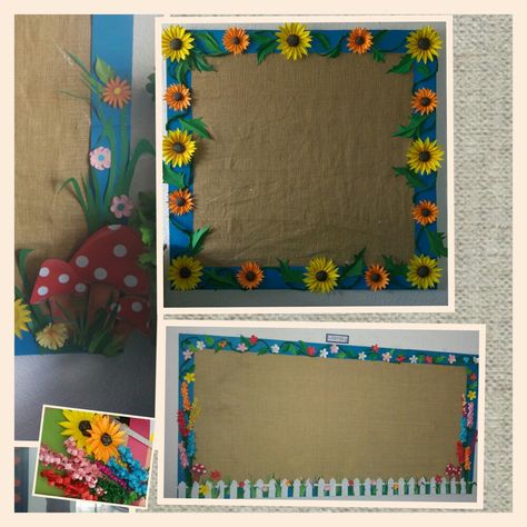 'Spring is here' bulletin board borders Borders Ideas For Bulletin Boards, Simple Border Designs For Bulletin Board, Boarder Design For Board Decoration, Border For Notice Board, Boarder For Bulletin Boards, 3d Borders For Bulletin Boards, Notice Board Border Decoration Ideas School, Border Design For Display Board, Border Design For Notice Board