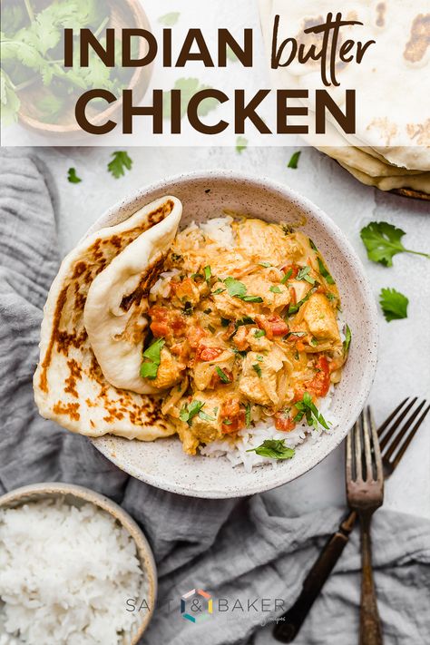 Chicken Curry With Naan Bread, Naan Recipe Dinners, Naan Dinner Recipes, Chicken And Naan Recipes, Naan Recipes Dinners, What To Serve With Naan Bread, Easy Naan Recipe, Indian Butter Chicken Recipe, Butter Chicken Recipe Indian