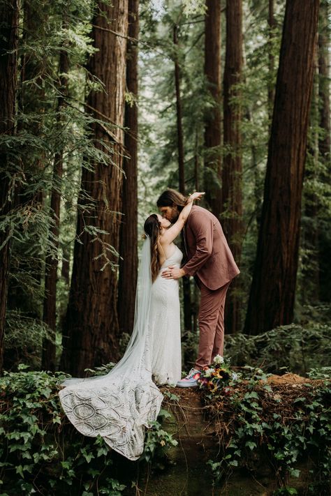 Big Sur Wedding Photos, Redwood Elopement, Woods Elopement, Redwoods Wedding, Heather Wedding, Big Sur Elopement, Redwood Wedding, Boho Elopement, Big Sur Wedding