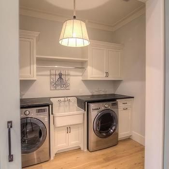 11 Beach Themed Laundry Rooms - Beach Bliss Living Sink Between Washer And Dryer, Between Washer And Dryer, Unfinished Basement Laundry, Basement Laundry Room Makeover, Barn Door Decor, Grey Laundry Rooms, Tiny Laundry Rooms, Small Laundry Room Organization, Basement Laundry Room