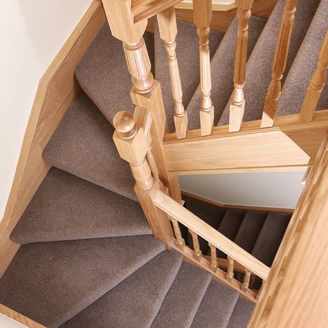 Abbott-Wade Staircases: New Flight With Double Winder Winder Stairs, Bespoke Staircases, Stair Banister, Timber Staircase, Attic Bedroom Designs, Traditional Staircase, New Staircase, Glass Staircase, Living Room Design Decor