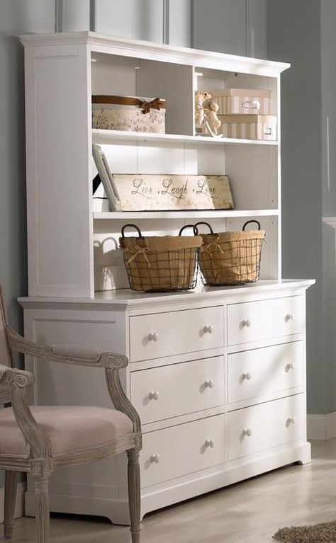 White Changing Table Dresser, Dresser With Hutch, White Changing Table, Changing Table Dresser, Dresser Makeover, Big Girl Rooms, Hutch, Product Images, Changing Table