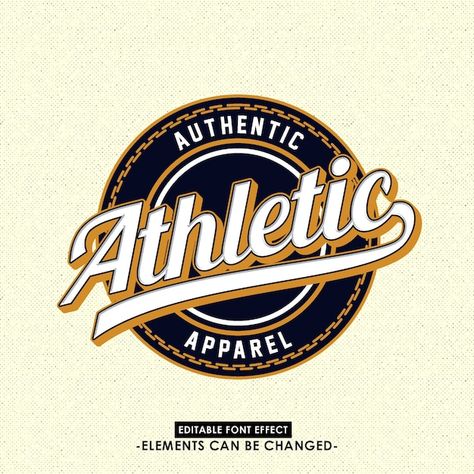 Athletic logo design for clothing or lab... | Premium Vector #Freepik #vector #retro-typography #retro-text #vintage-text-effect #retro-style Athletic Logo Design, Logo Design For Clothing, Design For Clothing, Athletic Logo, Logo Design Ideas, Retro Logos, Graphic Editing, Clothing Logo, Athletic Apparel