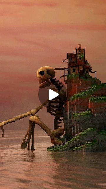 Minecraft Survival, Minecraft Architecture, Minecraft Buildings, Minecraft Art, Minecraft Creations, Minecraft Houses, Have A Great Day, Creative Art, Skeleton