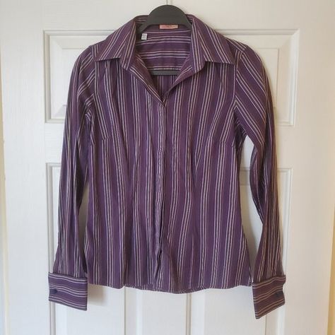 Thomas PINK Purple Striped Blouse SZ 6 Homecoming Outfit Ideas, Pink And Purple Dress, Alice By Heart, Homecoming Outfit, Purple Dress Shirt, Strip Blouse, Thomas Pink, Homecoming Outfits, Tailored Shirts