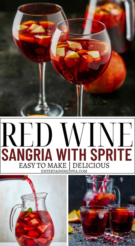 Sangria With Red Wine, Red Wine Sangria Easy Summer, Red Wine Punch Recipes, Sparkling Red Sangria Recipes, Merlot Sangria Recipes, Red Sangria Recipes With Vodka, Sangria Recipes With Vodka, Red Wine Drink Recipes, Mixed Drinks With Wine