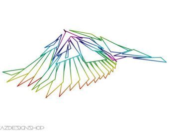 Geometric Wings Tattoo, Geometric Wings, Geometric Line Tattoo, Line Art Printable, Ap Studio Art, Chest Tattoos, Surfboard Art, Wings Art, Wings Tattoo