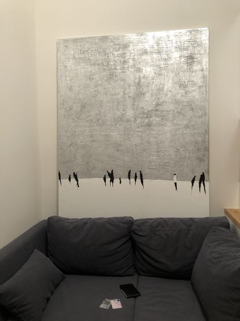 Silver Abstract Painting, Silver Abstract Art, Silver Painting, Silver Spray Paint, Spray Paint Canvas, Inspiration Painting, Grey Painting, Grey Art, Diy Canvas Art Painting