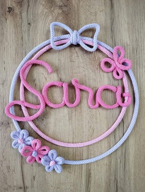 Crochet I Cord, Wire Letters, Wire Knitting, Wire Ornaments, Crochet Box, French Knitting, Knitted Wire, Crochet Business, Wire Flowers