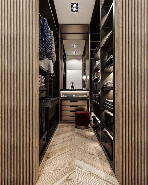 Cupboards Bedroom Modern, Narrow Closet Design, Modern Dressing Room, Walking Closet, Dream Closet Design, Closet Design Layout, Luxury Closets Design, Modern Closet, Wardrobe Interior Design