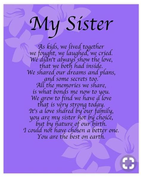 Sister Poems Birthday, Prayers For Sister, Sister Poem, Happy Birthday Sister Quotes, Little Sister Quotes, Sister Love Quotes, Sister Poems, Sister Quotes Funny, Sisters Quotes