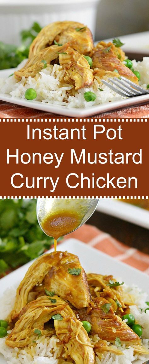 Instant Pot Honey Mustard Curry Chicken - A quick and easy chicken dinner with a mild honey curry sauce made in the pressure cooker in about 30 minutes. from Meatloaf and Melodrama #instantpot  #pressurecooker #easydinner Quick And Easy Chicken Dinner, Meatloaf Recipes Healthy, Easy Chicken Dinner, Honey Mustard Chicken, Curry Chicken Recipes, Curry Sauce, Instapot Recipes, Instant Pot Pressure Cooker, Jambalaya