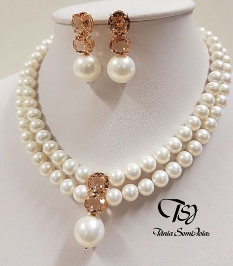 Purl Necklace Jewelry, Purl Necklace, Vintage Pearl Jewelry, Bridal Jewelry Vintage, Fancy Jewelry Necklace, Pearl Jewelry Design, Pearl Necklace Designs, Pearl Jewelry Necklace, Gold Pearl Necklace