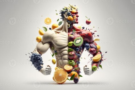 Fruits forming a strong body, Man posing muscular body builder, Eating Diet Food for Digestion. Generative Ai Body Man, Forms Of Energy, Man Posing, Food For Digestion, Smart Wallet, Energy Foods, Strong Body, Body Builder, Good Health Tips