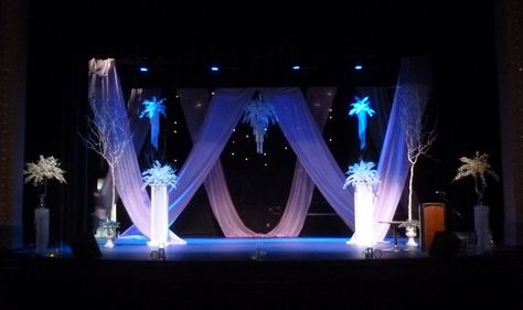 Stage decor for the wedding fashion show Prom Stage Decoration, Diy Fashion Show Runway, Diy Fashion Show, Stage Backdrop Design, Decor Natal, Draping Ideas, Fest Ideas, Kids Bridal, Stage Ideas