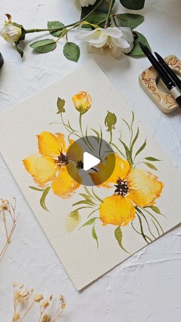 Joly Poa on Instagram: "There's something magical about painting soft petal strokes.💛  You can learn this too in my Skillshare class called From Brush to Blooms: Master Watercolor Techniques for Soft Petals  Check the link in my profile to join 🩷  #skillshare @skillshare #watercolorflorals #botanicalart #watercolortutorial" Master Watercolor, Watercolor Flowers Tutorial, Skillshare Classes, Learn How To Paint, Watercolour Tutorials, Watercolor Techniques, Flower Tutorial, Learn To Paint, How To Paint