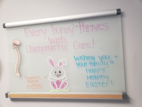 Easter Chiropractic Boards, Easter Chiropractic, Chiropractor Board Ideas, Chiropractic Benefits, Office Boards, Massage Therapy Quotes, Chiropractic Marketing, Chiropractic Quotes, Massage Marketing