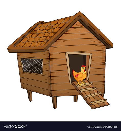 Hen Coop, Farm Cartoon, Happy Birthday Animals, Chicken Vector, Chicken Home, Chicken Shack, Cartoon Chicken, Chicken Cages, Building A Chicken Coop