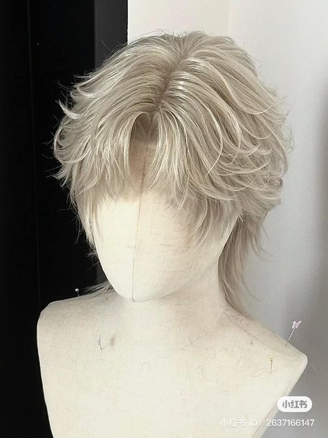 Poofy Hair Men, Haircut For Male, Aether Haircut, Bleached Hair Men Long, Unique Male Hairstyles, Boy Wigs, Male Hair Ideas, White Hair Male, Blond Guy Long Hair