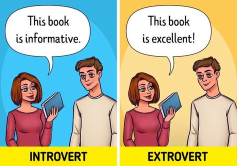 A total stranger may guess what kind of temperament you have just by reading your tweets. Nouns, verbs, adjectives, and even the speed at which you talk can give impressions about your personality. For example, more outgoing people are more likely to speak louder and more quickly. But there are other ways of speaking that can help you to determine someone’s character. We at Bright Side studied some curious findings about the language we use and would like to share these thoughts with you. Person Talking, Nouns Verbs Adjectives, Extroverted Introvert, More Words, Feeling Down, School Fun, How To Be Outgoing, Other People, Psychology