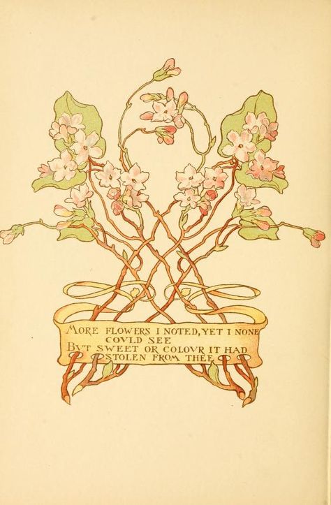 Published 1902 - Sonnets from the Portuguese - by Browning, Elizabeth Barrett, 1806-1861; Armstrong, Margaret, ill Margaret Armstrong Illustration, Fiori Art Deco, Margaret Armstrong, Fleurs Art Nouveau, Motifs Art Nouveau, Nouveau Tattoo, Art Nouveau Illustration, Art Nouveau Flowers, 카드 디자인