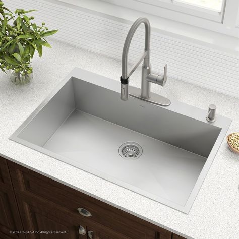 Single Basin Kitchen Sink, Clean Kitchen Sink, Clean Kitchen Cabinets, Drop In Kitchen Sink, Sink Kitchen, Single Bowl Sink, Single Bowl Kitchen Sink, Single Basin, Stainless Steel Kitchen Sink