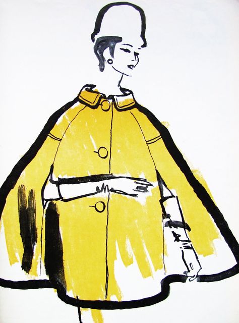 Pintucks: Merle Bassett: 1960's fashion illustrations 60s Fashion Illustration, 1960s Costumes, Soviet Fashion, Fashion Watercolor, Dramatic Fashion, 1960 Fashion, Style Parisienne, 1960's Fashion, Fashion 1960s