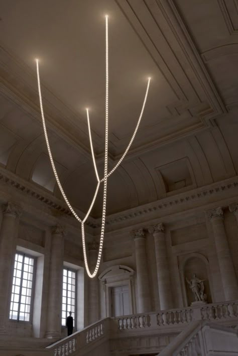 Draping Necklace Chandelier Made of 800 Swarovski Crystals - My Modern Metropolis Bouroullec Design, Ronan Bouroullec, Swarovski Crystal Chandelier, Chateau Versailles, Erwan Bouroullec, Palace Of Versailles, Beautiful Chandelier, Chandelier Design, Luminaire Design