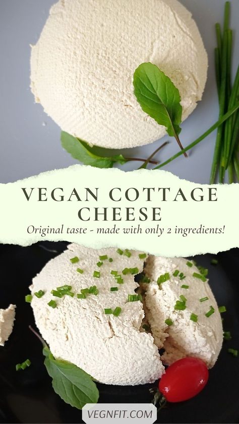 Best Vegan Cottage Cheese you can make in an easy and quick process using only 2 ingredients. Great base for sweet and savory cheese spreads or delicious cheesecake. #vegancheese #cottagecheese #plantbasedcheese Vegan Cottage Cheese Recipe, How To Make Your Own Cottage Cheese, Cottage Cheese And Nutritional Yeast, Cottage Cheese Queso Dip Nutritional Yeast, Vegan Cottage Cheese, Oil Free Vegan Cheese, Keto Dips, Super Healthy Snacks, Cheese Spreads