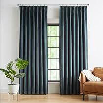 Pinch Pleated Curtains, Long Room, Drapes For Living Room, Pinch Pleat Curtains, Good Environment, Pleated Curtains, Studio Blue, Blue Soft, Room Darkening