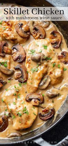 Chicken With Mushroom, Mushroom Wine Sauce, Chicken With Mushrooms, Chicken And Mushroom, Easy Brunch Recipes, One Pot Dinners, Wine Sauce, Health Smoothies, Health Dinner Recipes