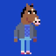 Bojack Horseman Cross Stitch, Bojack Horseman Perler Beads, Bojack Horseman Pfp, Animation Character, Pixel Drawing, Diy Perler Bead Crafts, Bojack Horseman, Diy Perler Beads, Funny Horse