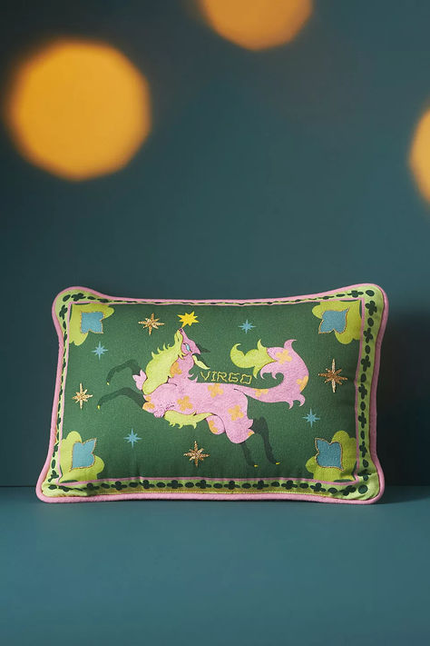 Star-sign obsessed? You'll love our latest collab with French artist and illustrator Lou Benesch! Explore beautiful astrology candles, artistic zodiac pillows, and playful zodiac ornaments – perfect to gift *or* get. Shop the exclusive collection at Anthropologie. Anthropologie Pillows, 22 December, Pillow Decor, Zodiac Gifts, December 22, Cushion Design, Art Block, Bedding Shop, Star Signs