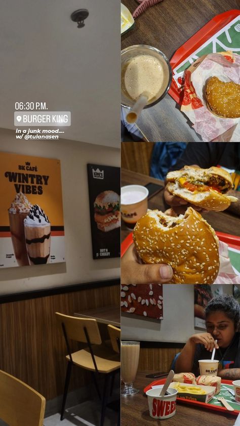 Burger King Instagram Story, Posting Food On Instagram Story, Cafe Layout Ideas Instagram, Fast Food Instagram Story, Food Post Instagram Story, Burger Captions Instagram Story, How To Post Food On Instagram Story, Instagram Story Ideas Food Restaurant, Food Collage Instagram Story