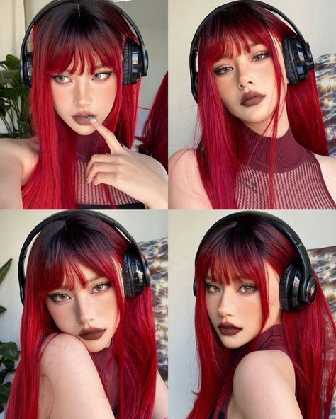 Red Hair Makeup Look douyin makeup New Year Makeup, New Year's Makeup, Piskel Art, Douyin Makeup, Katherine Pierce, Christmas And New Year, Makeup Looks, Makeup, Red