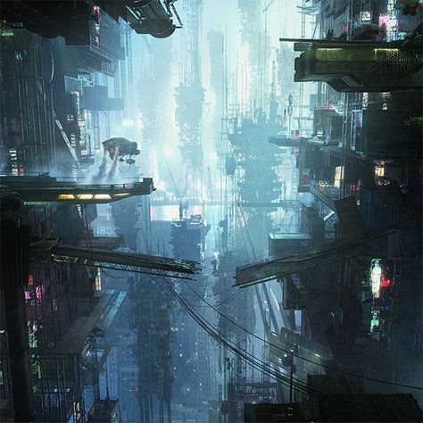 Mate Painting, Cinematic Ideas, Sci Fi Japan, Gas Refinery, Hive City, City Environment, Scifi City, The Neon Demon, Future Cities