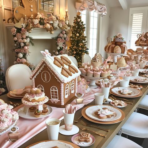 Hot Cocoa Baby Shower Ideas, Pink Gingerbread Baby Shower Theme, Pajama Party Baby Shower Ideas, Christmas Baby Shower Desserts, Ginger Bread Baby Shower Theme, Pink Christmas Baby Shower Decorations, Winterwonder Land Baby Shower Theme Girl, January Baby Girl Shower Ideas, Girl Christmas Baby Shower Ideas