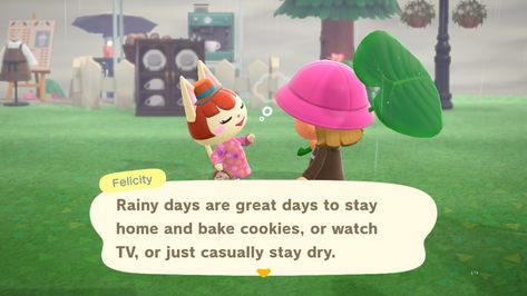 #acnh #rain #felicity #villager Felicity Acnh, Rainy Days, Animal Crossing, Collage, Pins, Quick Saves