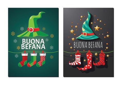 Greeting Card of Befana. Italian Christmas Tradition Italian Christmas Cards, Italian Christmas Traditions, Italian Christmas, Witching Hour, Christmas Tradition, Christmas Traditions, Art Images, Vector Art, Greeting Card