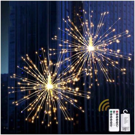 Starburst Lights, Firework Lights, Lights For Party, Battery Operated String Lights, Starburst Light, Hanging Christmas Lights, Led Fairy String Lights, Christmas Fairy Lights, Copper Wire Lights