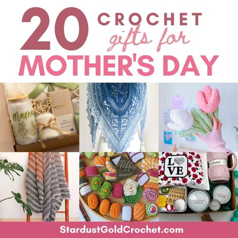 Crochet Present For Grandma, Mothers Day Crochet Ideas, Crochet Gifts For Mom, All Free Crochet Patterns, Crochet Gift Ideas, Mothers Day Chocolates, Gift Ideas Handmade, Presents For Grandma, Gold Crochet