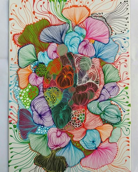 Neurographic Art, Art Coquillage, Motif Art Deco, Zentangle Artwork, Sharpie Art, Zentangle Drawings, Arte Inspo, Doodle Art Designs, Zen Art